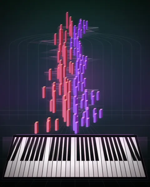 Retrato musical da edição Menuett N°2 fûr das Pianoforte Kôch Verz N°2, KV 2