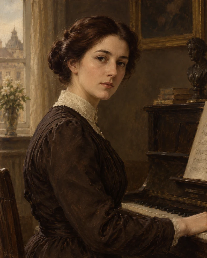 Retrato imaginado de Evelyn Faltis